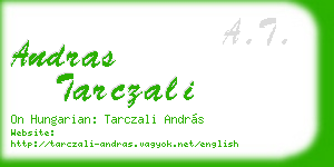 andras tarczali business card